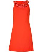 Diane von Furstenberg Blood Orange Ceecee Enamel Beading Dress - Lyst