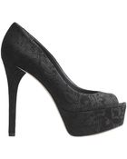 B Brian Atwood Bambola Black Suede With Floral Lace Texture - Lyst