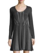 Max Studio Pleated Knit Sweater Dress - Lyst