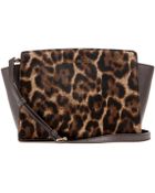 MICHAEL Michael Kors Selma Messenger Small Leather And Calf Hair Shoulder Bag - Lyst