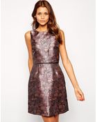 Little Mistress Cropped Mini Dress in Metallic Jacquard - Lyst
