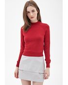 Forever 21 Zippered High-Neck Sweater - Lyst