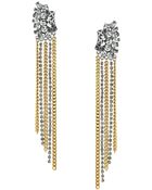 BCBGeneration Rhinestone And Chain Drop Earrings - Lyst