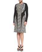 J. Mendel Long-Sleeve Tweed Dress With Lace - Lyst