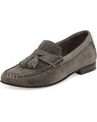Jimmy Choo Balmoral Suede Moccasin Driver Gray - Lyst
