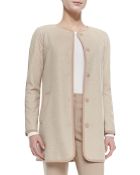 St. John Silk Wool Herringbone Jacket - Lyst