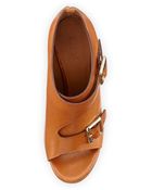 Chloé Double Monk Strap Leather Bootie - Lyst