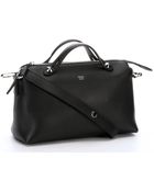 Fendi Black Leather 'By The Way' Convertible Shoulder Bag - Lyst