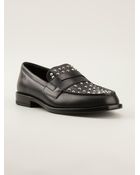 Saint Laurent Studded Loafers - Lyst