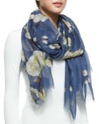 Oscar de la Renta Cherry Blossom Print Scarf - Lyst