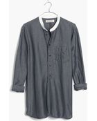 Madewell Rivet & Thread Collarless Workshirt In Chambray - Lyst