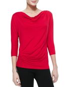 Three Dots Cowl-neck Top with Back Detail - Lyst