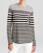 C By Bloomingdale's Striped Shirtail Cashmere Sweater - Lyst