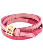 Fendi Double Wrap Leather Bracelet - Lyst