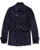 Burberry Prorsum Suede Trench Coat - Lyst