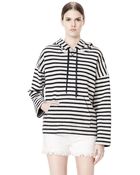 Alexander Wang Striped French Terry Hooded Sweatshirt - Lyst