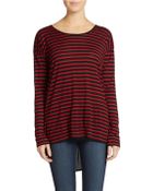 Kensie Striped Mixed Media Top - Lyst