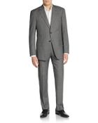 Armani Executive-Fit Windowpane Check Virgin Wool Suit - Lyst