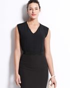 Ann Taylor Woven Front V-Neck Top - Lyst