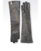 Giorgio Armani Long Napa Leather Glove With Zip - Lyst