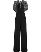 Temperley London Folk Lace-Paneled Crepe Jumpsuit - Lyst