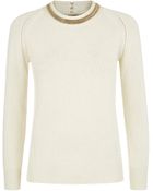 Burberry London Chain Detail Wool Cashmere Sweater - Lyst