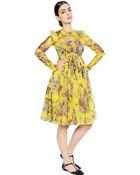 Dolce & Gabbana Floral Printed Silk Chiffon Dress - Lyst