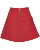 Topshop Patch Pocket A-Line Skirt - Lyst
