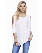 Express Slub Knit Cold Shoulder Sweater - Lyst