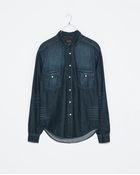 Zara Denim Shirt - Lyst