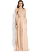 Notte By Marchesa Silk Chiffon Strapless Gown - Lyst