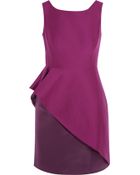 Halston Heritage Ruffled Cotton-Blend And Satin Mini Dress - Lyst