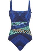 Gottex Emerald Boa Square Neck Swimsuit - Lyst