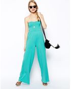Asos Bandeau Jumpsuit With Wide Leg - Lyst