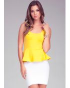 Bebe Peplum Tank Top - Lyst
