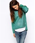 Asos Sweater with Side Split in Open Knit - Lyst