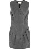 Antonio Berardi Pleated Wool-Felt Mini Dress - Lyst