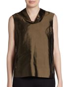 Jil Sander Sleeveless Silk Top - Lyst