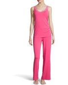 Natori Feathers Lace Tank Pajama Set - Lyst