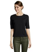 Three Dots Black Stretch Knit Structured Shirt - Lyst