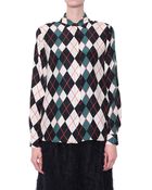 MSGM Silk Shirt With Rhombus Print - Lyst