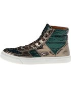 Marc Jacobs Cracked Leather Hitop Trainer - Lyst