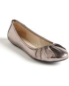 Nine West Blustery Pleated Leather Ballet Flats - Lyst