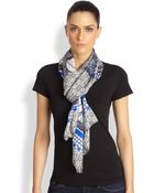 Roberto Cavalli Guajarati Print Silk Scarf - Lyst