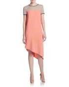 DKNY Silk-Blend Colorblock Dress - Lyst