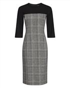 Jaeger Wool Houndstooth Dress - Lyst
