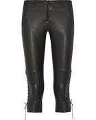 Isabel Marant Cleavon Cropped Laceup Stretchleather Pants - Lyst
