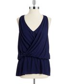 Ella Moss V Neck Peplum Tank - Lyst