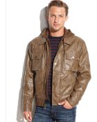 Michael Kors Michael Dallas Hooded Knit-Bib Faux Leather Jacket - Lyst