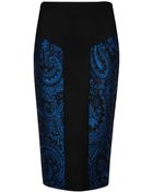 Ted Baker Jacquard Panel Pencil Skirt - Lyst